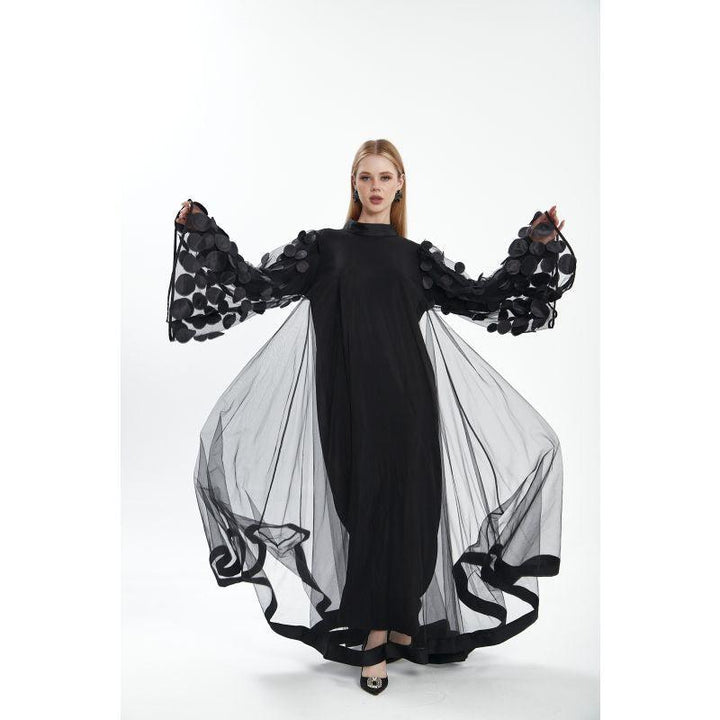 Londonella Women's Long Flowing Summer Dress With Long Sleeves - Black - Lon100308 - Zrafh.com - Your Destination for Baby & Mother Needs in Saudi Arabia