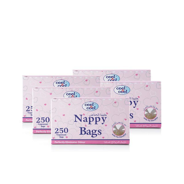 Cool & Cool Nappy Bags Pack of 3+2 Free - 1250 Pieces - Zrafh.com - Your Destination for Baby & Mother Needs in Saudi Arabia
