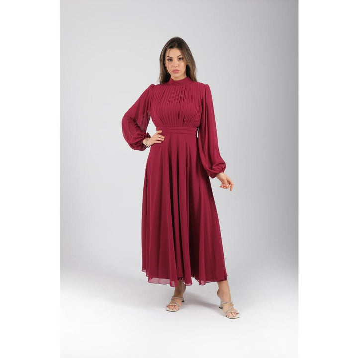 Londonella Women's Long Evening Dress with Long Wide Sleeves - Purple - 100274 - Zrafh.com - Your Destination for Baby & Mother Needs in Saudi Arabia