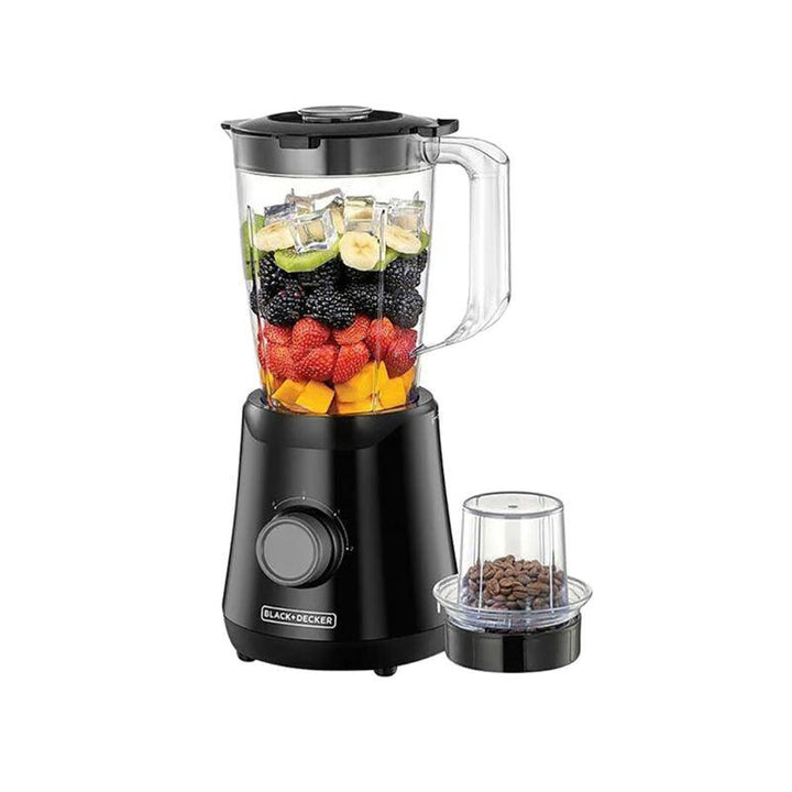 Black And Decker Blender with Grinding Mill - 1.5 L - 500 W - Black and Clear - Zrafh.com - Your Destination for Baby & Mother Needs in Saudi Arabia
