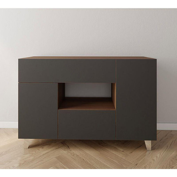 Coffee Corner with Two Shelves and Two Drawers (Brown and Black) By Alhome - Zrafh.com - Your Destination for Baby & Mother Needs in Saudi Arabia