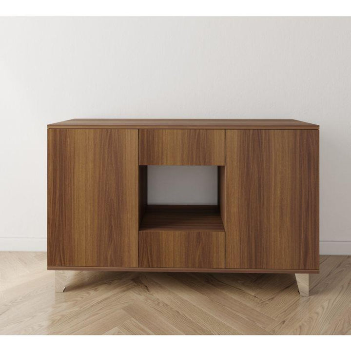 Brown Coffee Corner with Two Doors and Two Sliding Drawers By Alhome - Zrafh.com - Your Destination for Baby & Mother Needs in Saudi Arabia