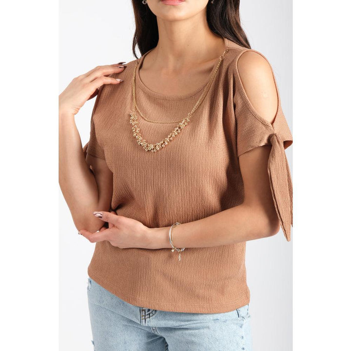 Londonella Top with short sleeves and Golden accessories - 100117 - Zrafh.com - Your Destination for Baby & Mother Needs in Saudi Arabia