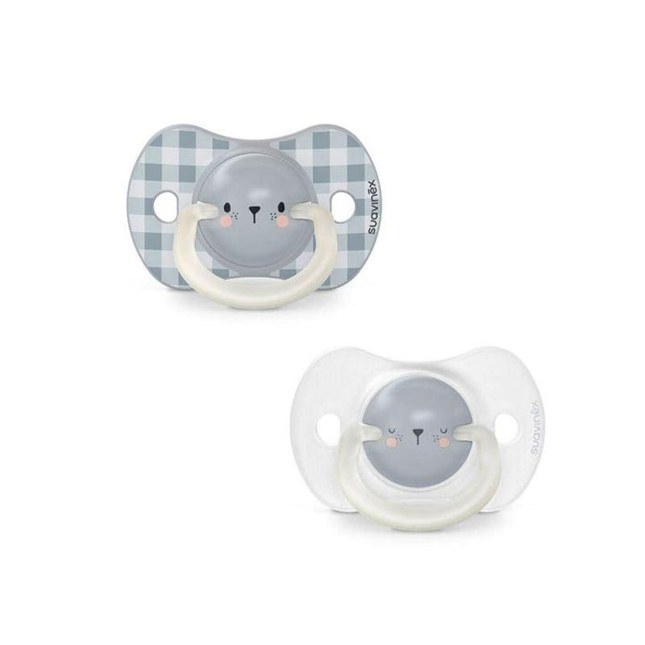 Suavinex Night Physiological Soother - 0-6 Months - 2 Pieces - Bear - Zrafh.com - Your Destination for Baby & Mother Needs in Saudi Arabia