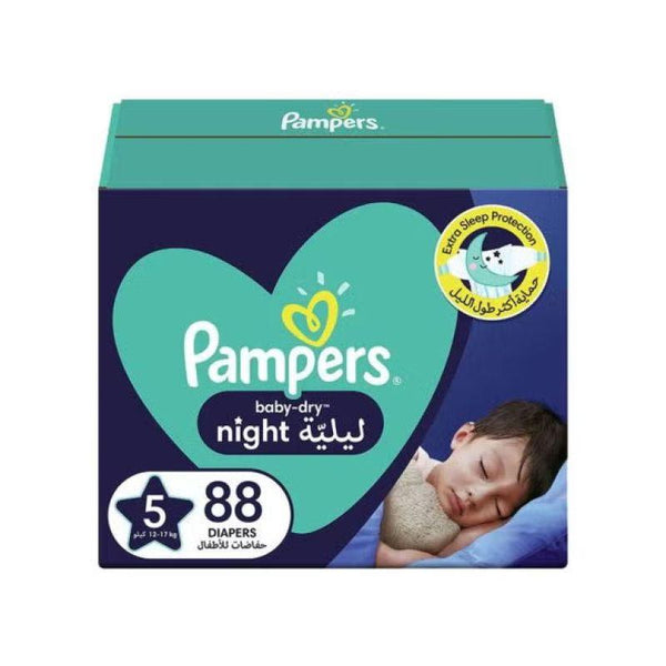 Pampers Baby Dry Night Diapers for Extra Sleep Protection - Size 5 - 88 Pieces - Zrafh.com - Your Destination for Baby & Mother Needs in Saudi Arabia