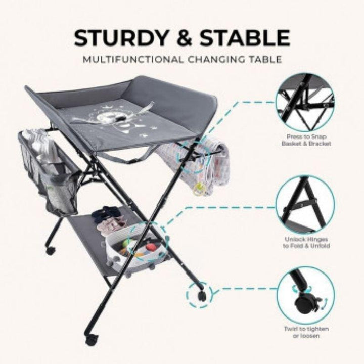 Teknum 4-in-1 Diaper Changing Table Organizer - TK_BCTA_DGY - Zrafh.com - Your Destination for Baby & Mother Needs in Saudi Arabia