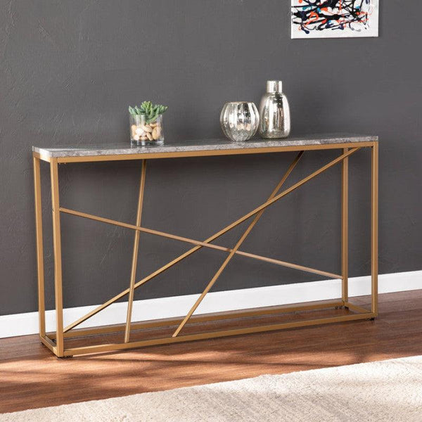 Contemporary Iron and Marble Console Table By Alhome - 110110441 - Zrafh.com - Your Destination for Baby & Mother Needs in Saudi Arabia