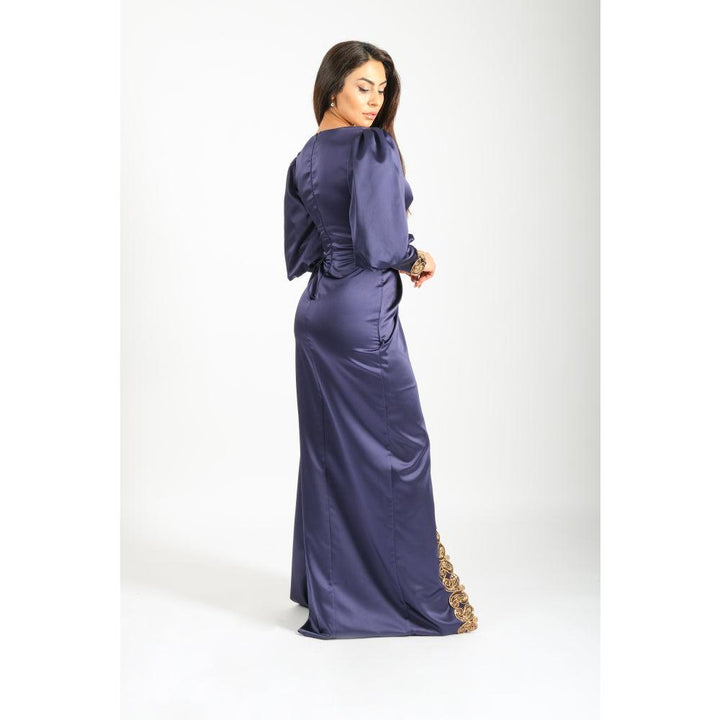 Londonella Women's Long Evening Dress with Long Sleeves - Navy Blue - 100263 - Zrafh.com - Your Destination for Baby & Mother Needs in Saudi Arabia