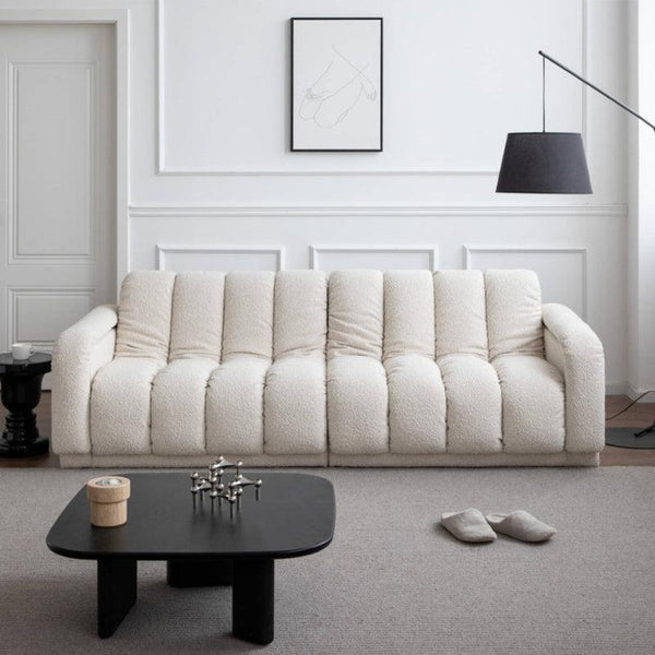 2-Seater Beige Velvet Sofa By Alhome - Zrafh.com - Your Destination for Baby & Mother Needs in Saudi Arabia