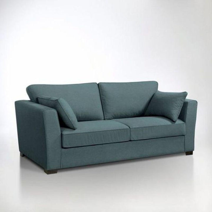 Light Blue Linen 3-Seater Sofa Swedish Wood By Alhome - Zrafh.com - Your Destination for Baby & Mother Needs in Saudi Arabia